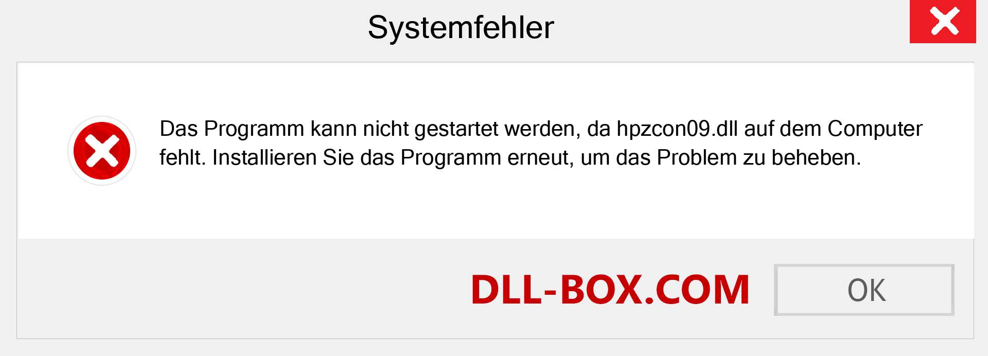 hpzcon09.dll-Datei fehlt?. Download für Windows 7, 8, 10 - Fix hpzcon09 dll Missing Error unter Windows, Fotos, Bildern