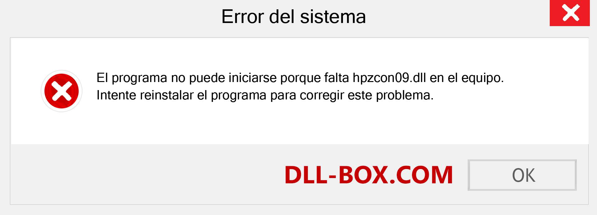 ¿Falta el archivo hpzcon09.dll ?. Descargar para Windows 7, 8, 10 - Corregir hpzcon09 dll Missing Error en Windows, fotos, imágenes